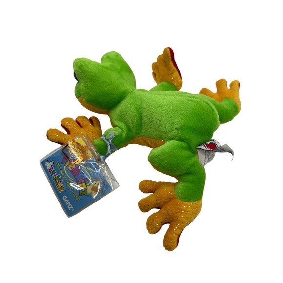 Ganz Webkinz Green Tree Frog Plush Toy Sparkling Details 7" Code has been opened - Picture 2 of 5